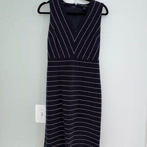 Banana Republic Dark Blue Pinstripe Dress
